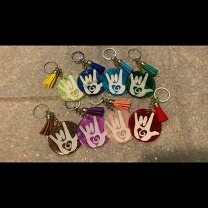 Keychain colors what you want with ASL LOVE YOU